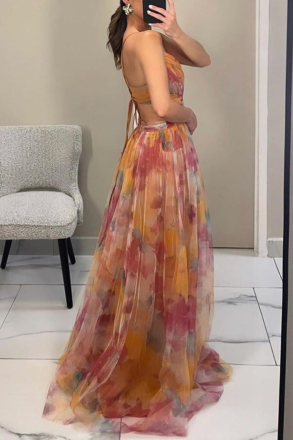 FESTINA | Vestido largo floral