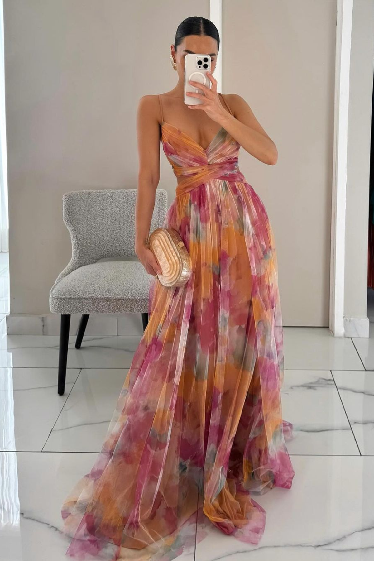 FESTINA | Vestido largo floral