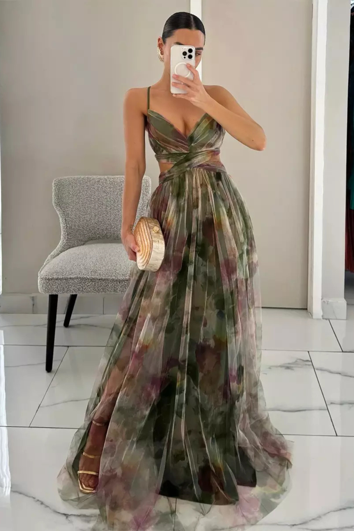 FESTINA | Vestido largo floral
