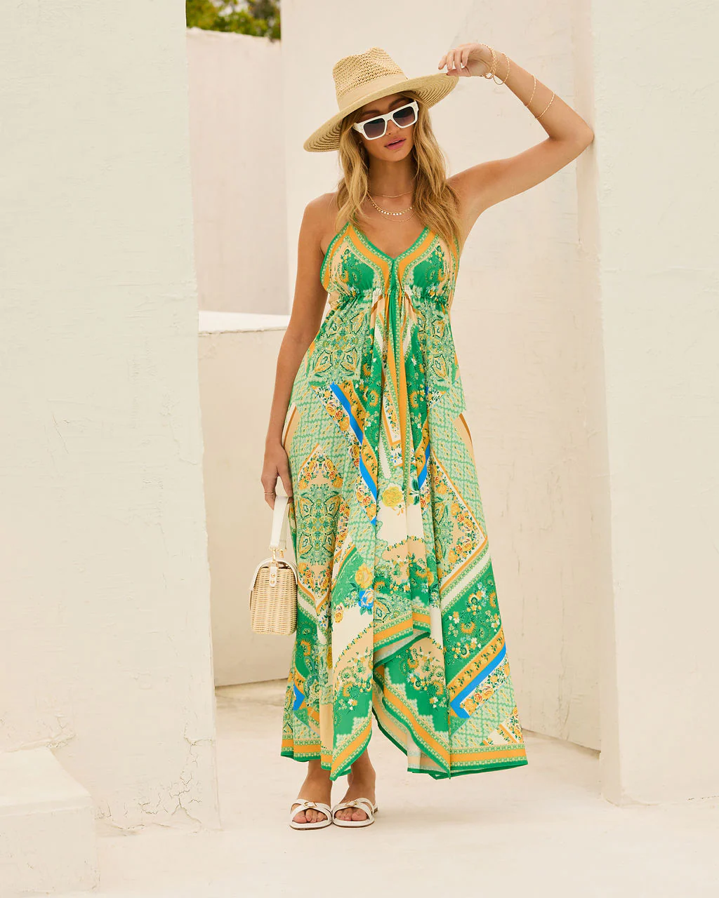 DELFINA | Vestido Largo Bohemio con Escote en V