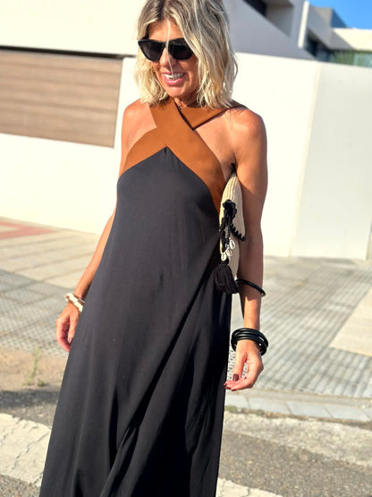 CANELA | Vestido con escote cruzado