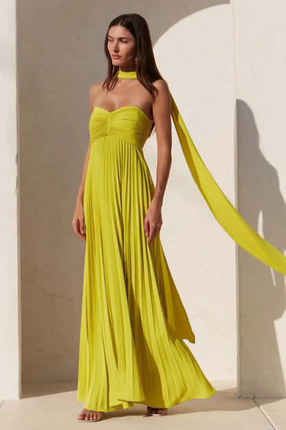 ISABELA | Vestido largo plisado