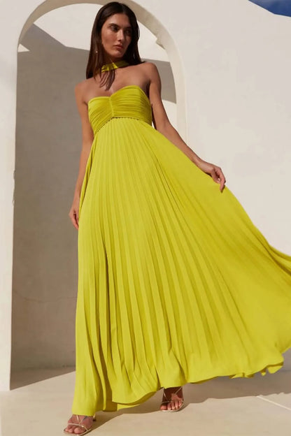 ISABELA | Vestido largo plisado