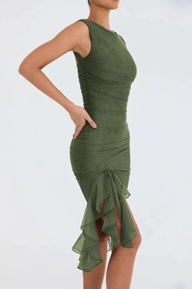 CARLOTA | Vestido midi con volantes
