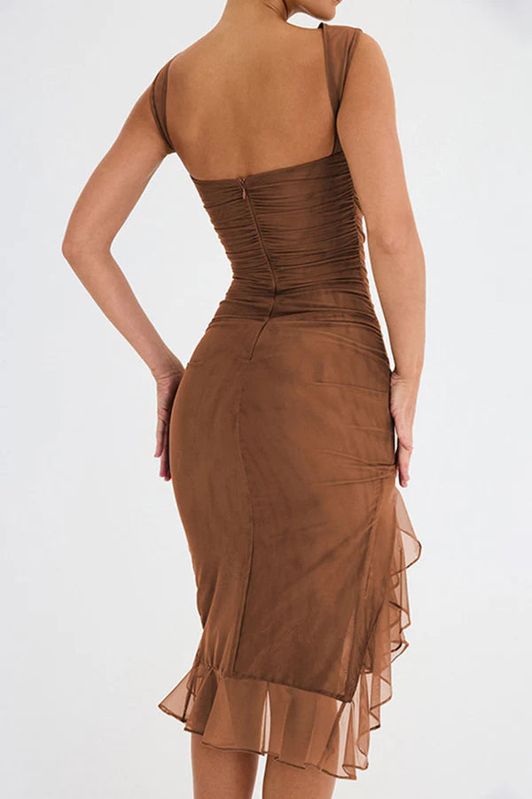 CARLOTA | Vestido midi con volantes