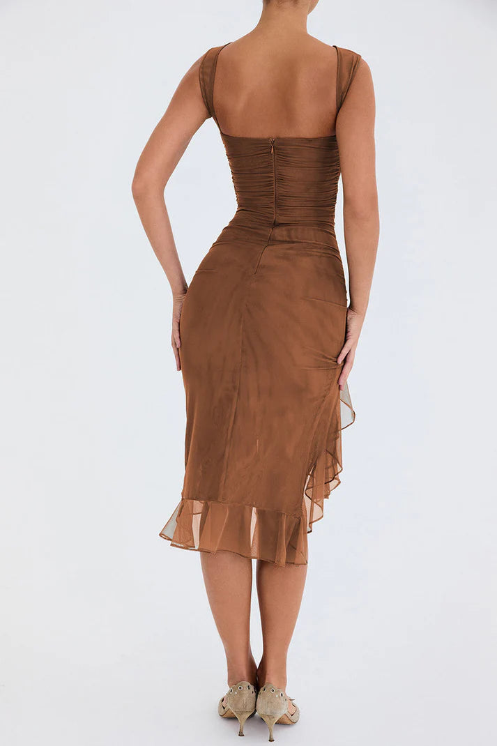 CARLOTA | Vestido midi con volantes