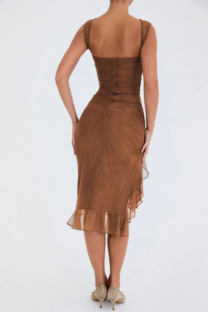 CARLOTA | Vestido midi con volantes