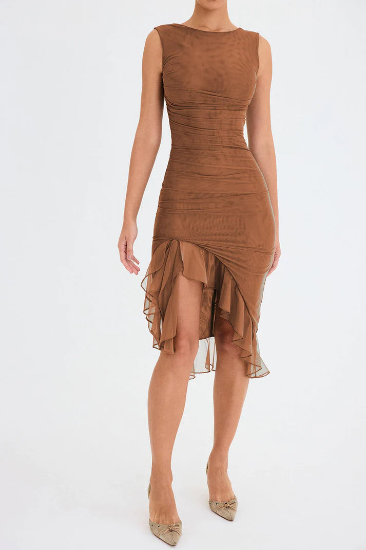 CARLOTA | Vestido midi con volantes